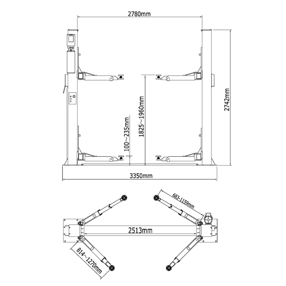 E4G A240 AMGO 2 Post Lift 4 Ton Hi-Spec 1ph/3ph - Image 3