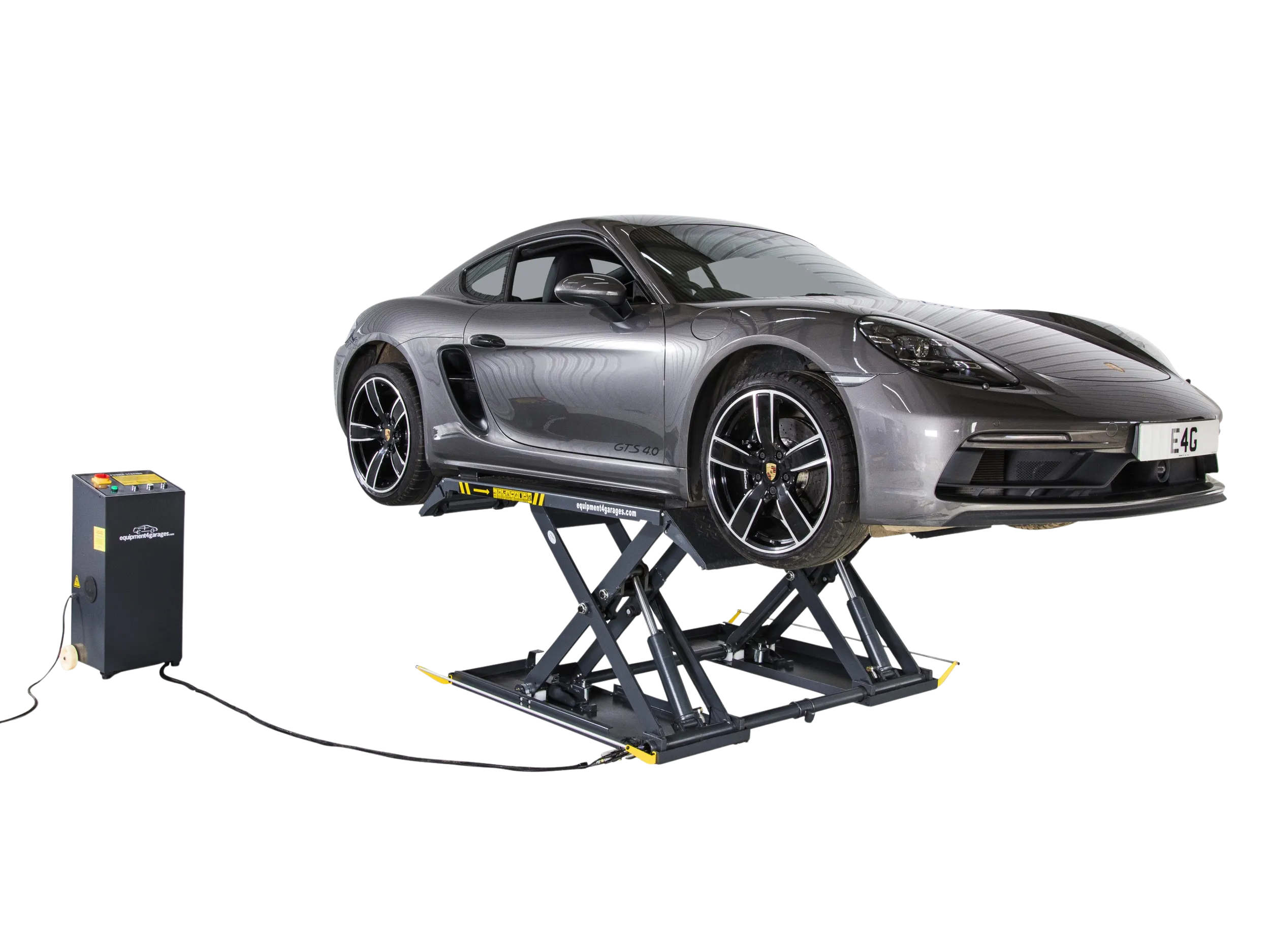 E4G MR40TD Portable Mid-Rise Scissor Lift – 4 Ton, 1ph Dark Grey